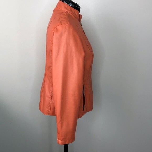 Relativity Cabachonor faux leather moto jacket rust color sz 1X - Picture 2 of 7